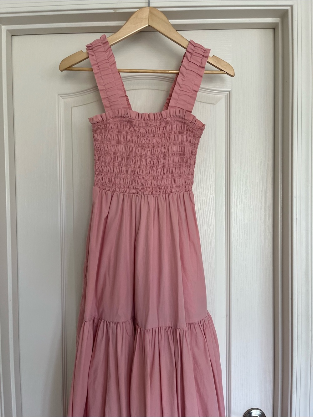 Abercrombie & Fitch Pink Smocked Strap Tiered Maxi Dress - Picture 3 of 8